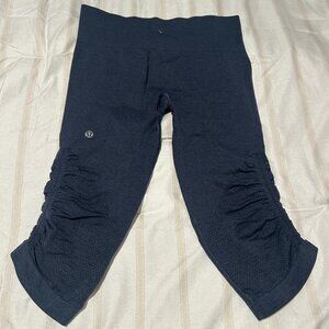 lululemon athletica Navy Ruched Capri Leggings